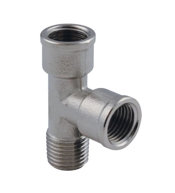 Trójnik GZ 1/4 BSPT x GW 1/4 BSPP x GW 1/4 BSPP