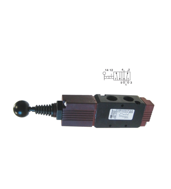 Zawór 5/2 Aircomp G-1/4, sterowanie dzwignią