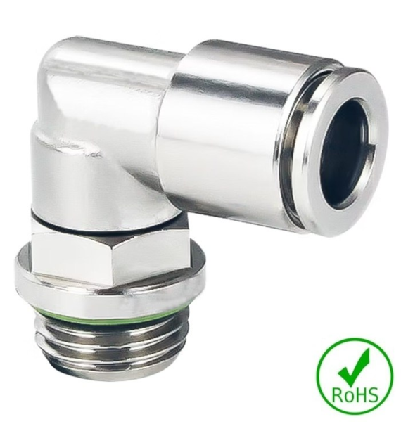 Złączka kątowa 06 - GZ M5x0.8, 20 bar,mosiądz FDA