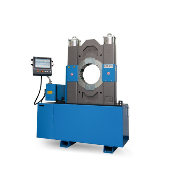 Zakuwarka produkcyjna UNIFLEX z kompletem szczęk, do węży hydraulicznych 3  R15, przemysłowych 8  (12 ), siła zacisku 400 Ton, 400 VAC