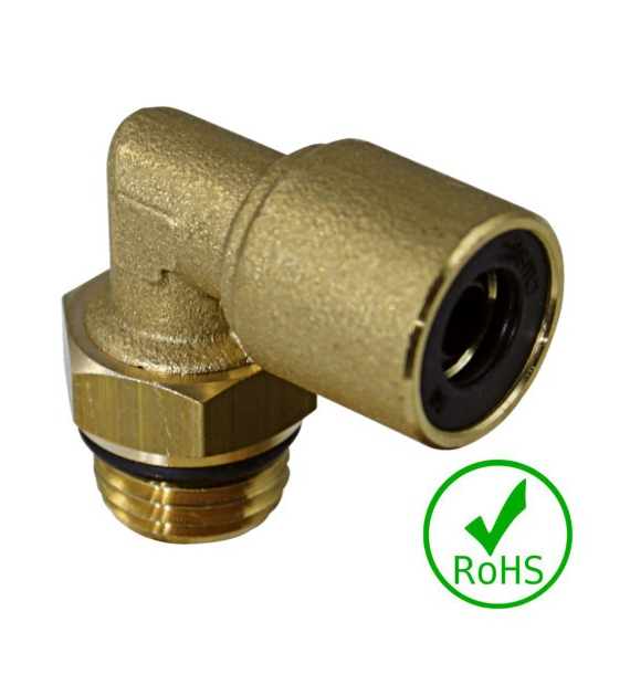 Złączka kątowa mosiądz 10/8 - GZ M22x1,5