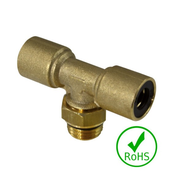 Trójnik symetryczny mosiądz 8/6 - GZ M22x1,5