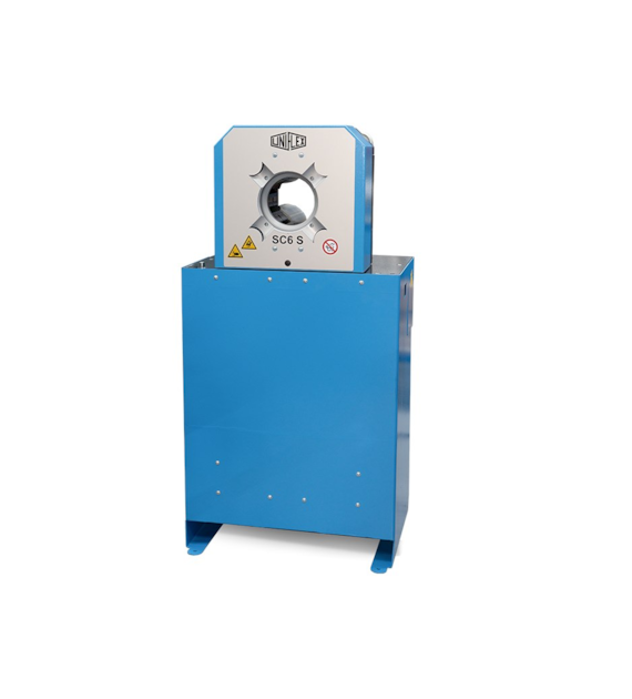 Zakuwarka elektryczna UNIFLEX z kompletem szczęk, do węży hydraulicznych 2  R15, przemysłowych 3 , siła zacisku 280 Ton, 400 VAC