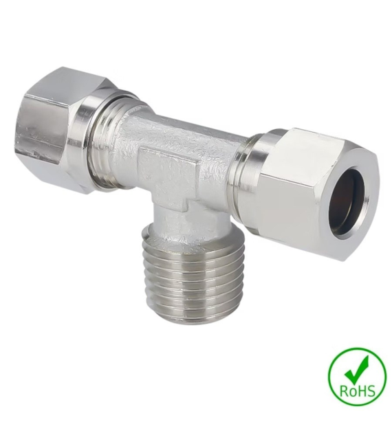 Trójnik symetryczny 05 - 1/8 - 05, mosiądz