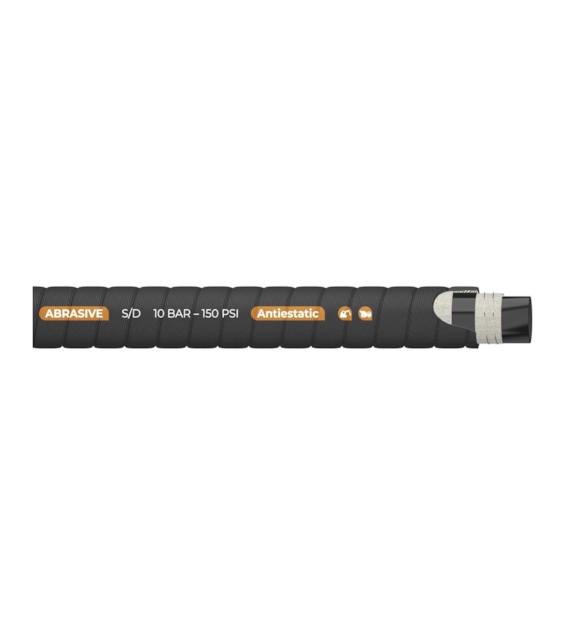 Wąż ssawno-tłoczny karbowany do materiałów ściernych ABRASIVE SD/CH, DN152, 10bar, −40°C ÷+85°C, rolka 20mb