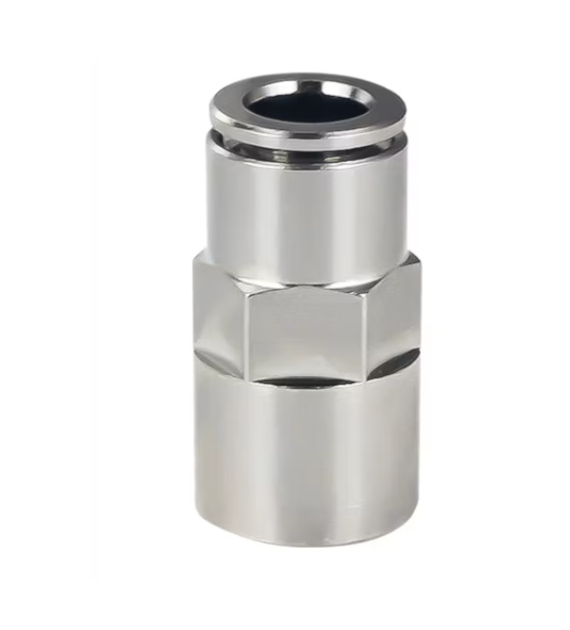 Przyłączka prosta Ø6 mm - GW 1/8 BSP, 16 bar, -20°C ÷ 95°C, Mosiądz niklowany