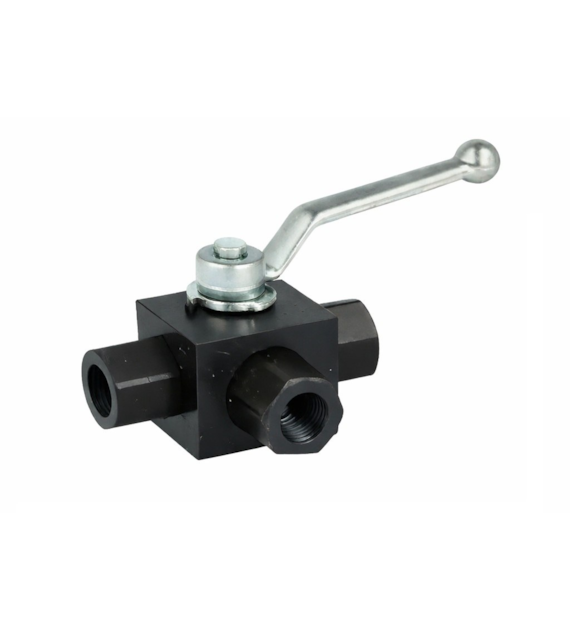 Zawór kulowy 3-drogowy GW-1/4, DN6, przepływ L