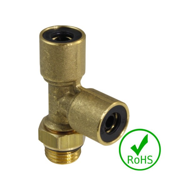 Trójnik asymetryczny mosiądz 8/6 - GZ M10x1