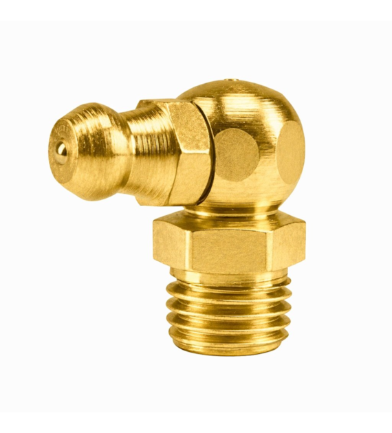 Smarowniczka kątowa 90° R1/4 DIN 71412C, mosiądz