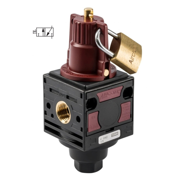 Zawór odcinający 3/2 Aircomp 1/4  BSP