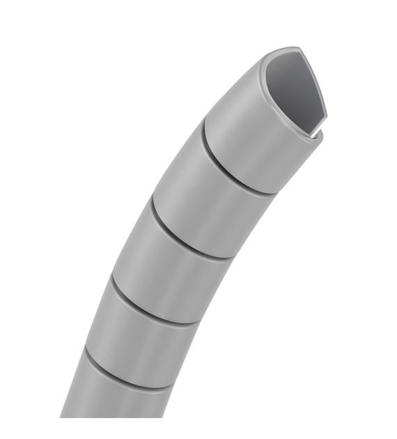Osłona spiralna z PP, szara 25mb,  EN45545-2