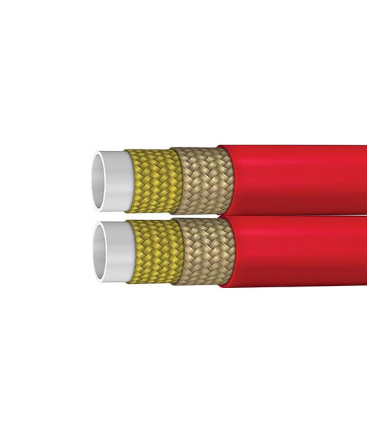Wąż termoplastyczny podwójny DN06 700 bar czerwony