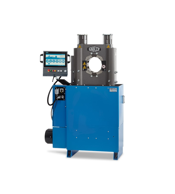 Zakuwarka produkcyjna UNIFLEX z kompletem szczęk, do węży hydraulicznych 3  R15, przemysłowych 4 , siła zacisku 340 Ton, 400 VAC