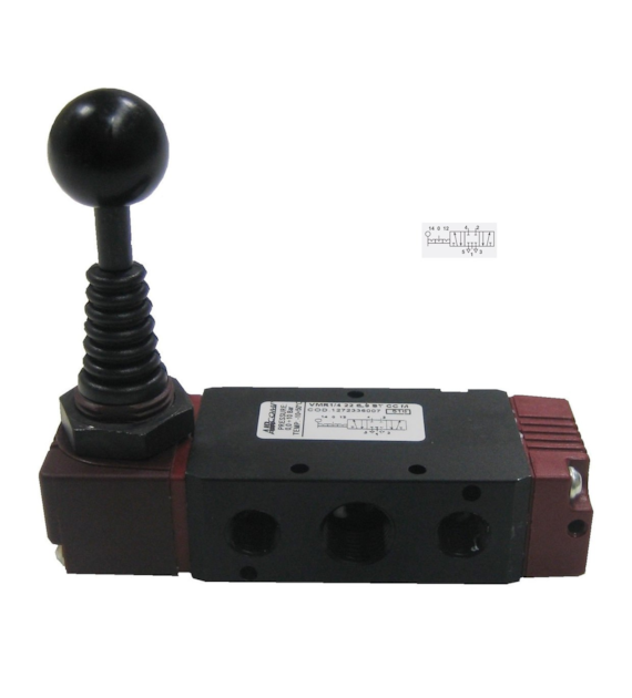 Zawór 5/3 Aircomp G-1/4 ster.dźwi. środ. odcięty