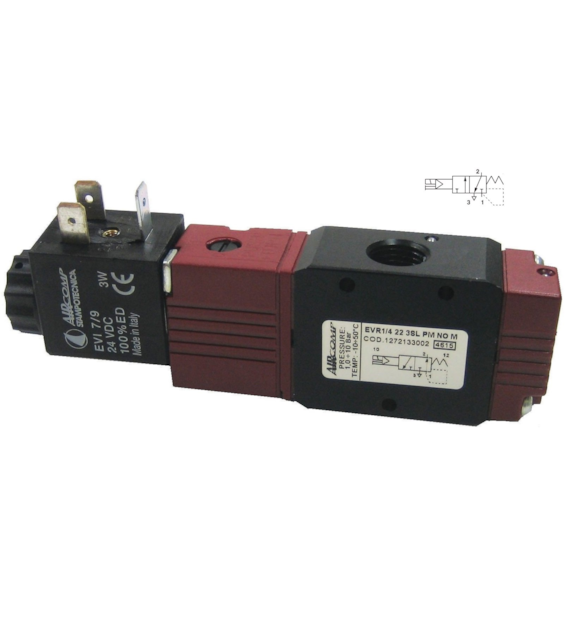 Zawór 3/2 NC Aircomp G-1/4, 24VDC