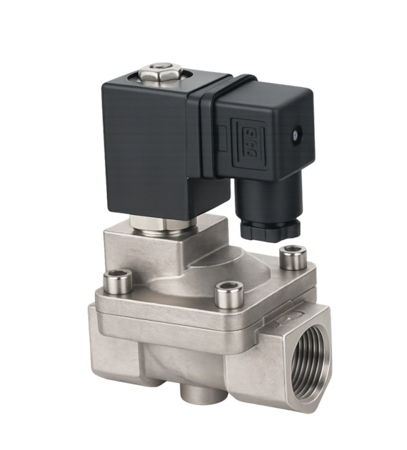 Elektrozawór normalnie zamknięty NC 2/2, 24 VDC, 1/4 BSP, 0-20 bar, FKM, stal 316
