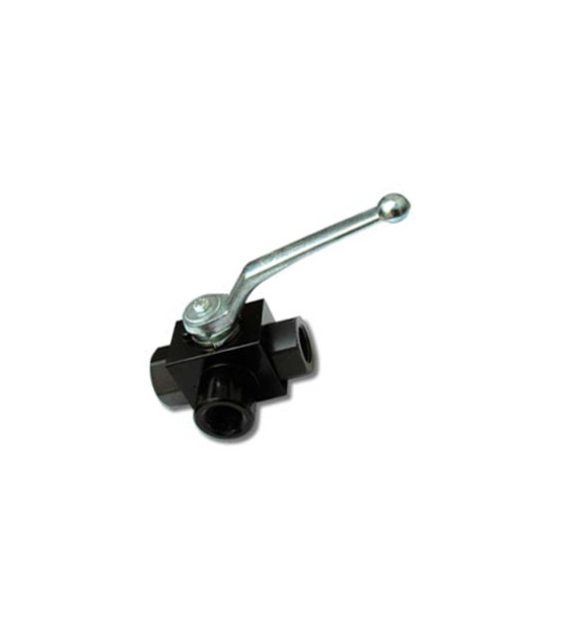 Zawór kulowy 3-drogowy GW-1/4, DN6, przepływ T