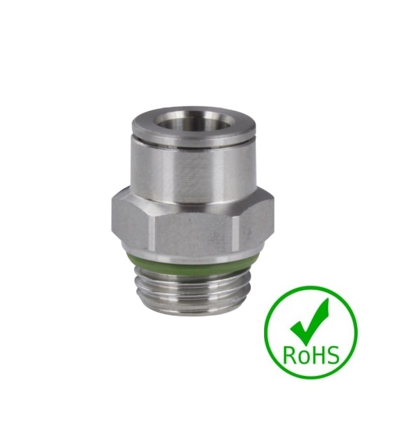Złączka prosta 08 - GZ 3/8 BSP, stal 316L, 20 bar
