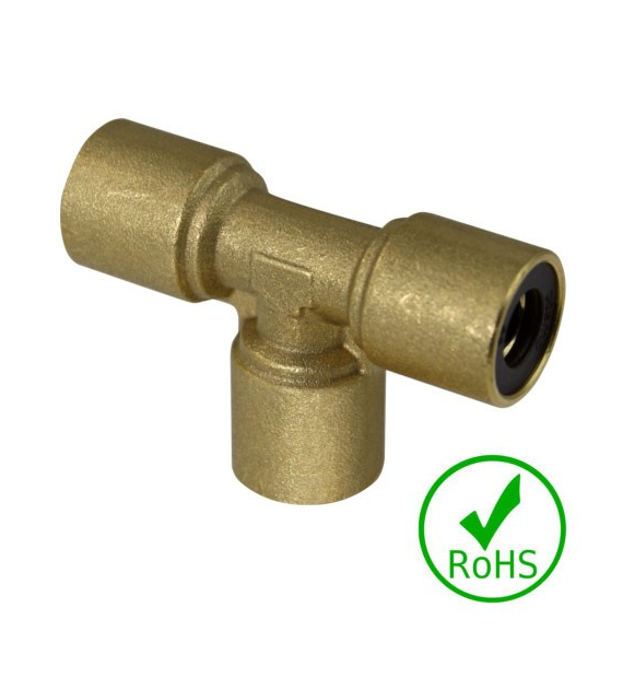 Trójnik 12/9, mosiądz, 16 bar