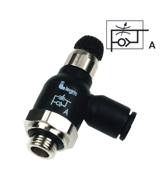 Zawór dławiąco-zwrotny dł. na wylocie 06 G-1/4