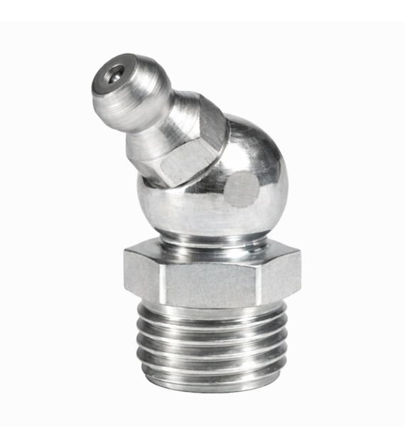 Smarowniczka kątowa 45° M10X1 DIN 71412B, stal A4