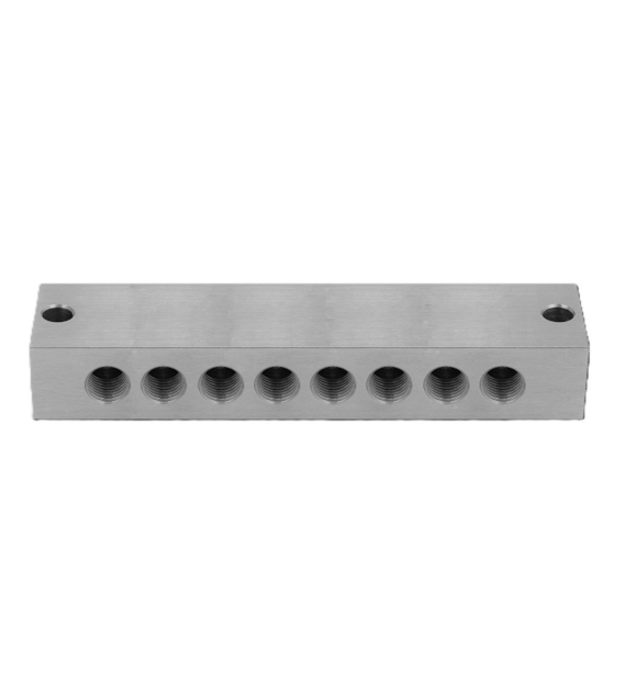 Blok smarowniczy 2x8 przyłączy M10x1, stal 316