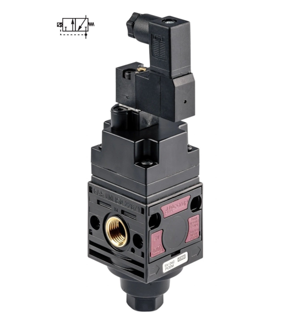 Zawór odcinający 3/2 Aircomp 1/4  BSP 24VDC