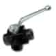 Zawór kulowy 3-drogowy GW-11/2, DN25 przepływ L