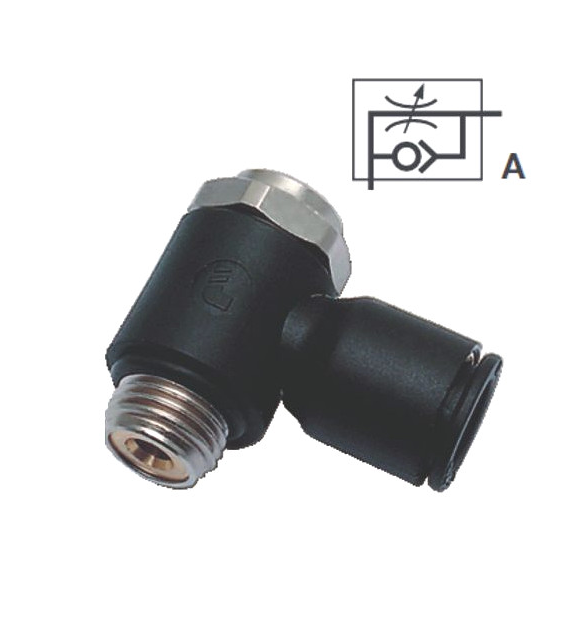 Zawór dławiąco-zwrotny dł. na wylocie 08 G-3/8