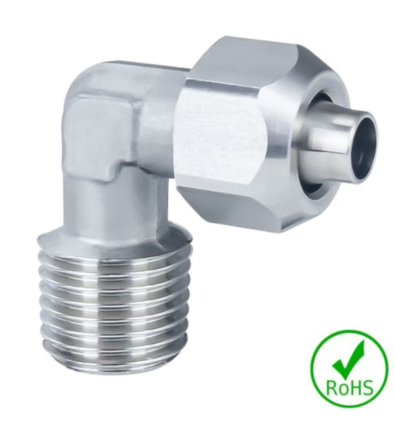 Złączka kątowa 10/8 - GZ 1/4 BSPT, stal 316L