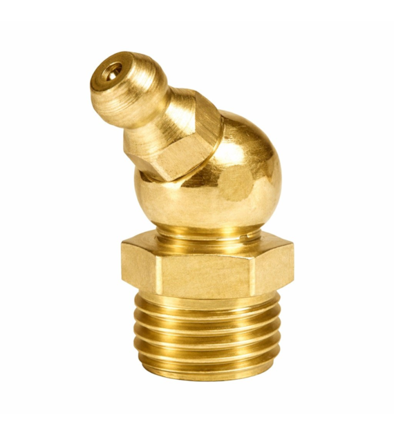 Smarowniczka kątowa 45° R1/8 DIN 71412B, mosiądz