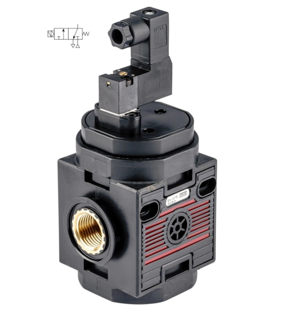 Zawór odcinający 3/2 Aircomp 1/2  BSP 12VDC