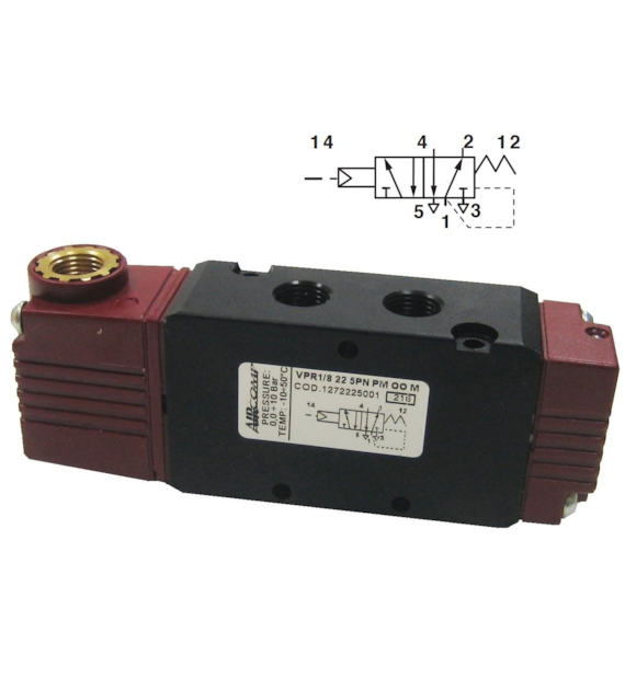 Zawór 5/2 Aircomp G-1/4, sterowanie powietrzne