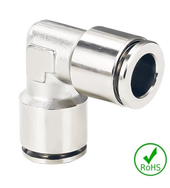 Złączka kątowa 90° 06, 20 bar, mosiądz, FDA