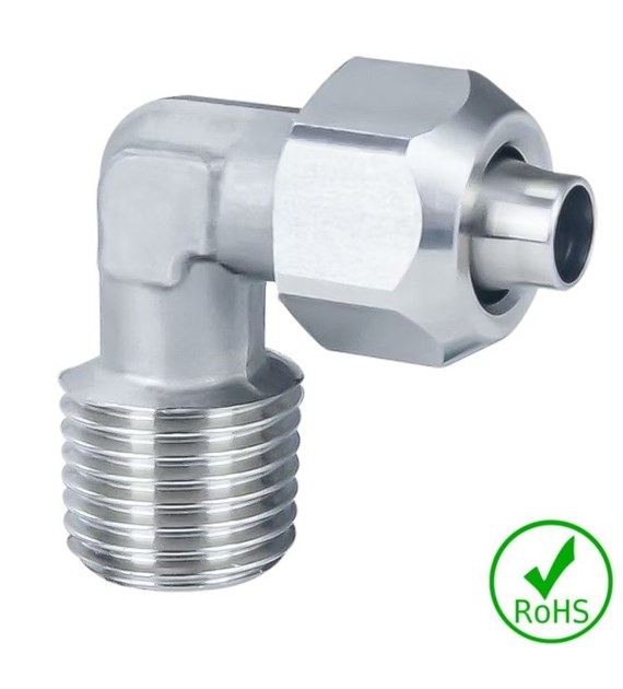 Złączka kątowa 10/8 - GZ 1/4 BSPT, stal 316L