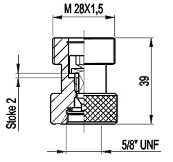 Adaptor GZ M28x1.5 x GW 5/8  UNF