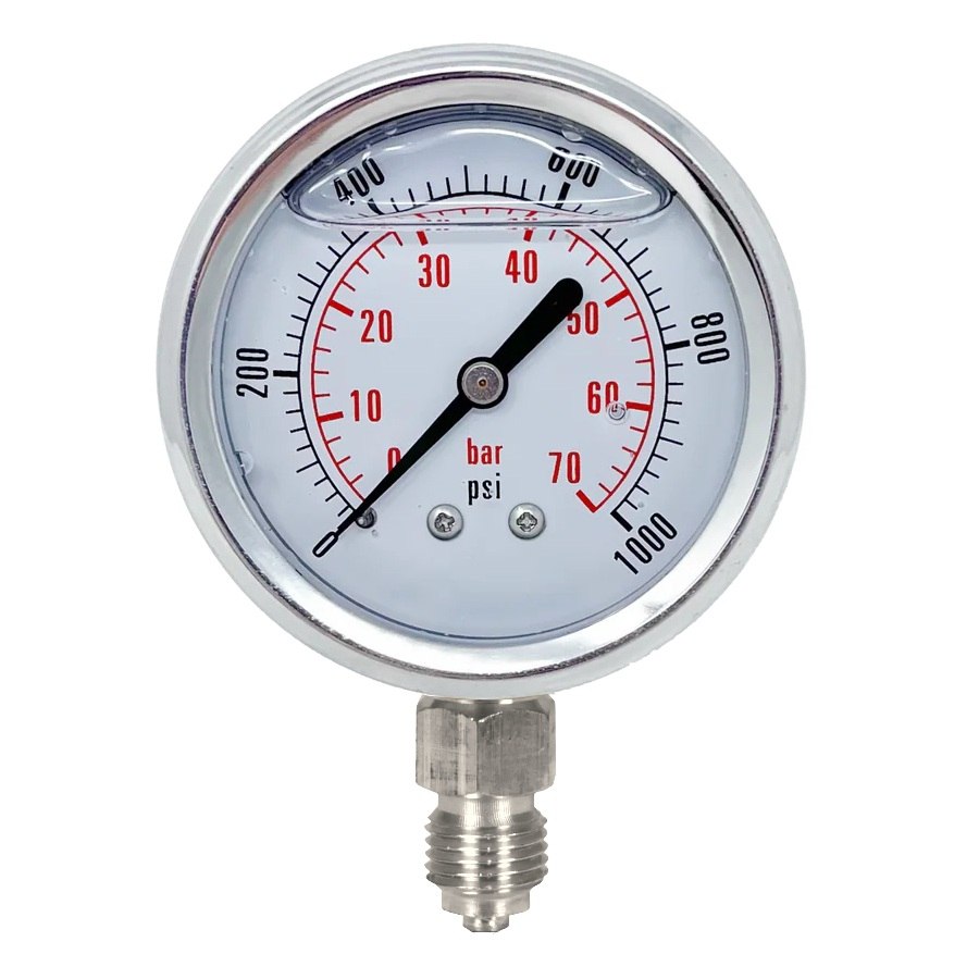 Manometr glicerynowy 0-10 bar (1/4 - radialne) 316
