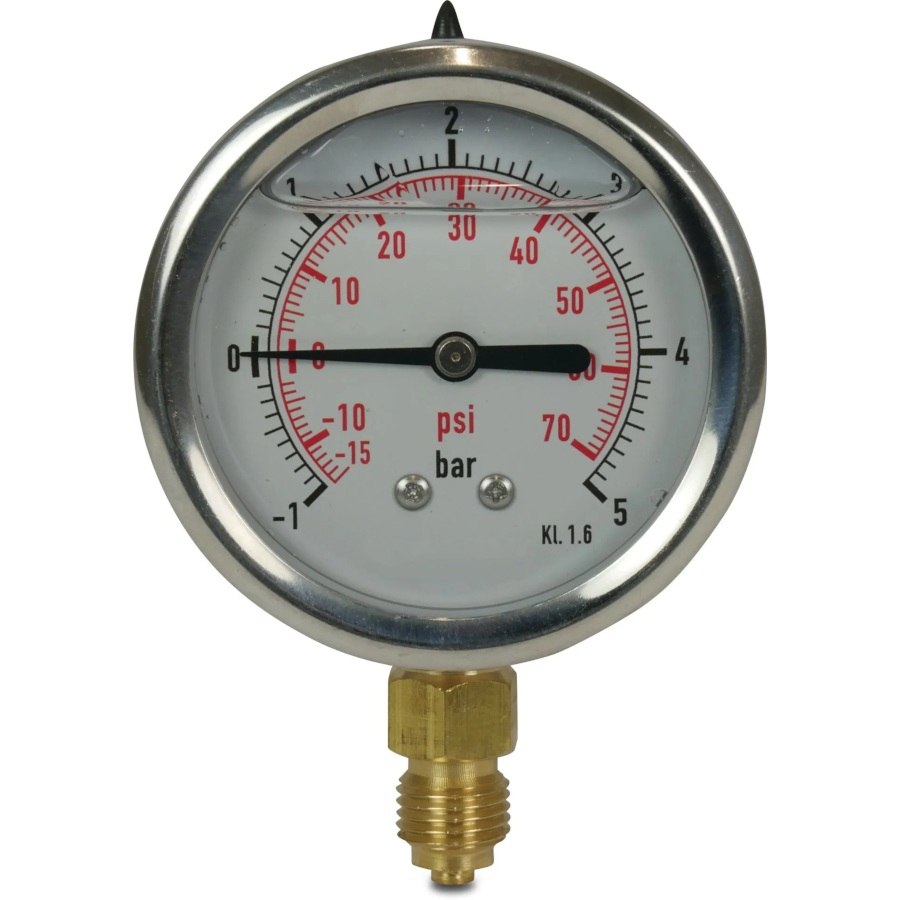 Wakuometr glicerynowy -1 ÷ 5 bar (1/4 - radialne)