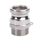 Camlock TYP F, wtyk GZ-1.1/4  NPT, stal 316