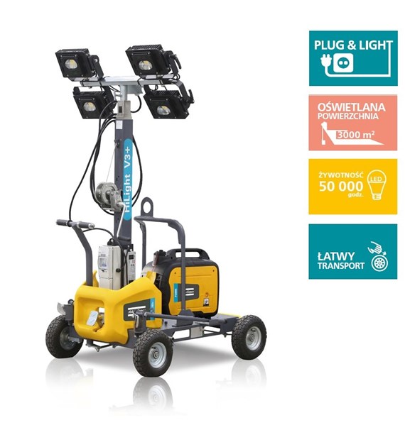 Maszt oświetleniowy Atlas Copco, zew. zasilanie