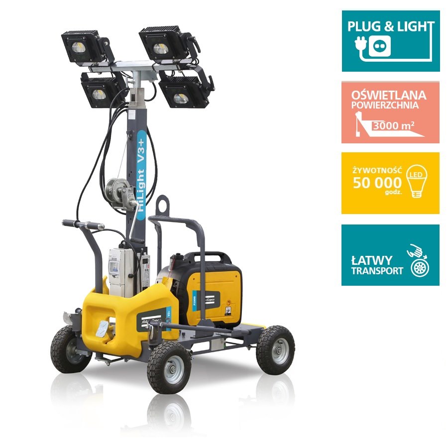 Maszt oświetleniowy Atlas Copco,silnik elektryczny