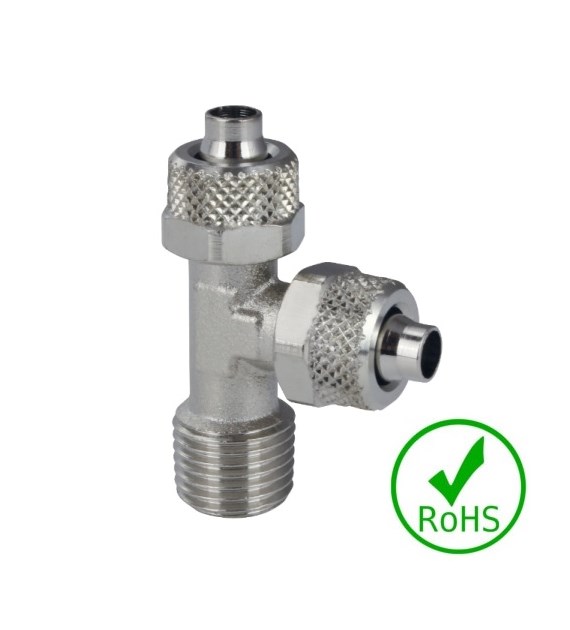 Trójnik skręcany R3/8 do węża 10/8