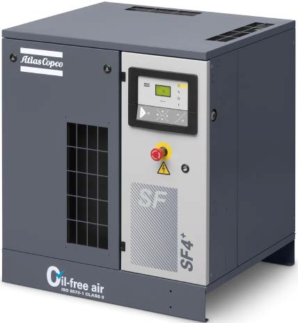 Sprężarka spiralna Atlas Copco, 3,7 kW, 8 bar