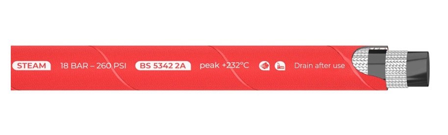 Wąż STEAM, DN51, 18bar, T=170°C, rolka 61mb