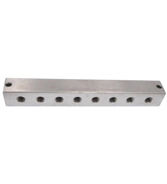 Blok smarowniczy 2x8 przyłączy M10x1 stal 1.4401