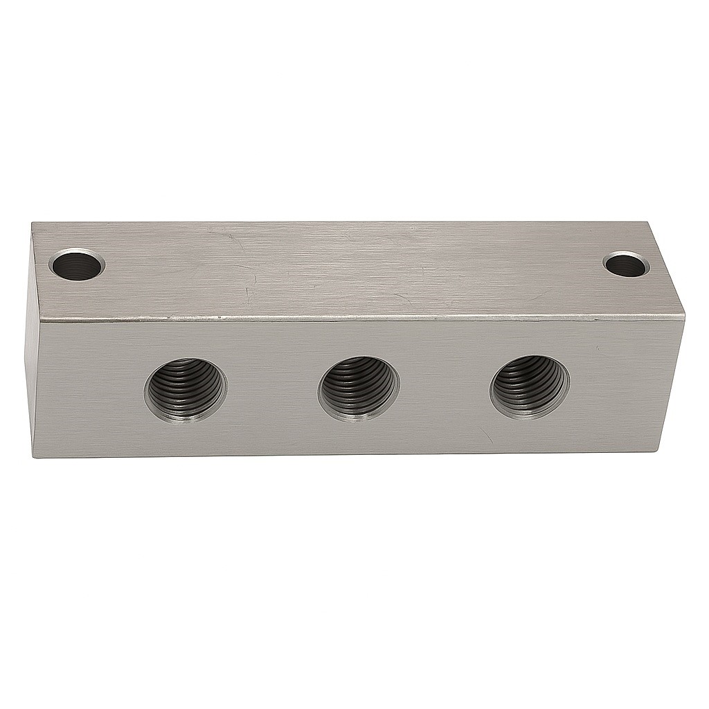 Blok smarowniczy 2x3 przyłącza 1/8 BSP stal 1.4401