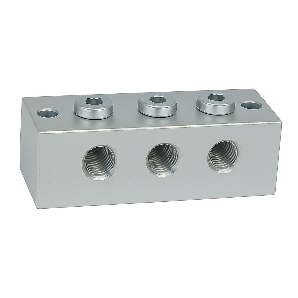 Blok smarowniczy T 3x3 przyłącza 1/8 BSP