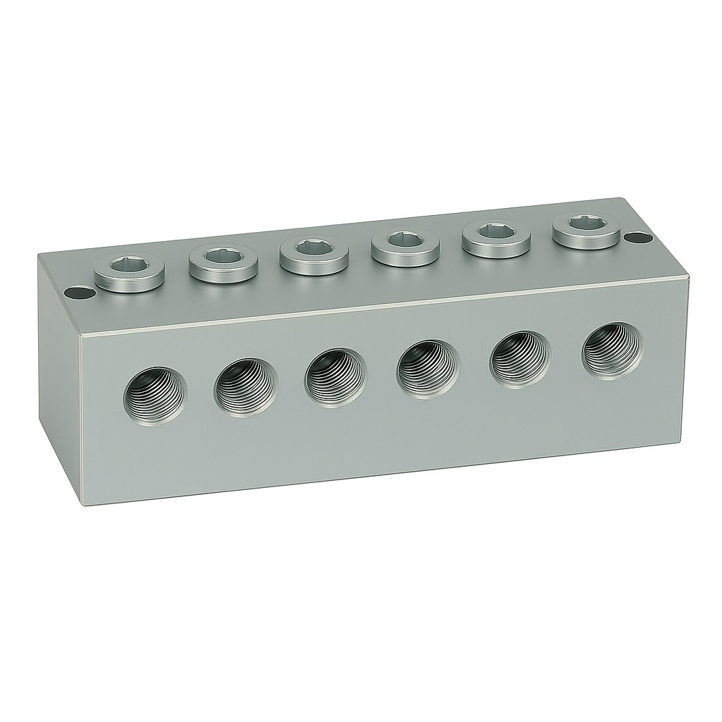 Blok smarowniczy T 3x6 przyłączy 1/8 BSP