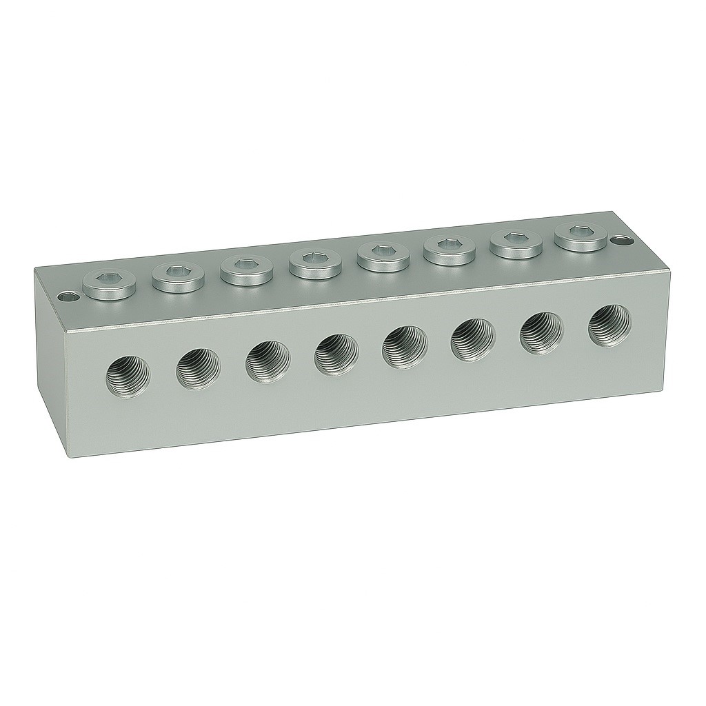 Blok smarowniczy T 3x8 przyłączy 1/8 BSP