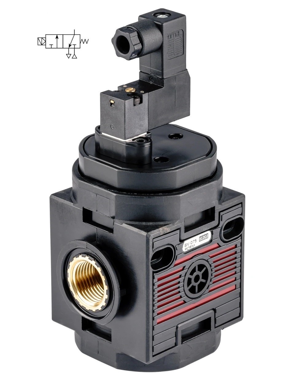 Zawór odcinający 3/2 Aircomp 1/2  BSP 12VDC